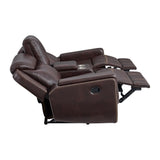 Panther Motion Loveseat with Console in Neono Brown - Tampa Furniture Outlet