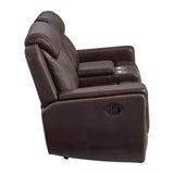 Panther Motion Loveseat with Console in Neono Brown - Tampa Furniture Outlet
