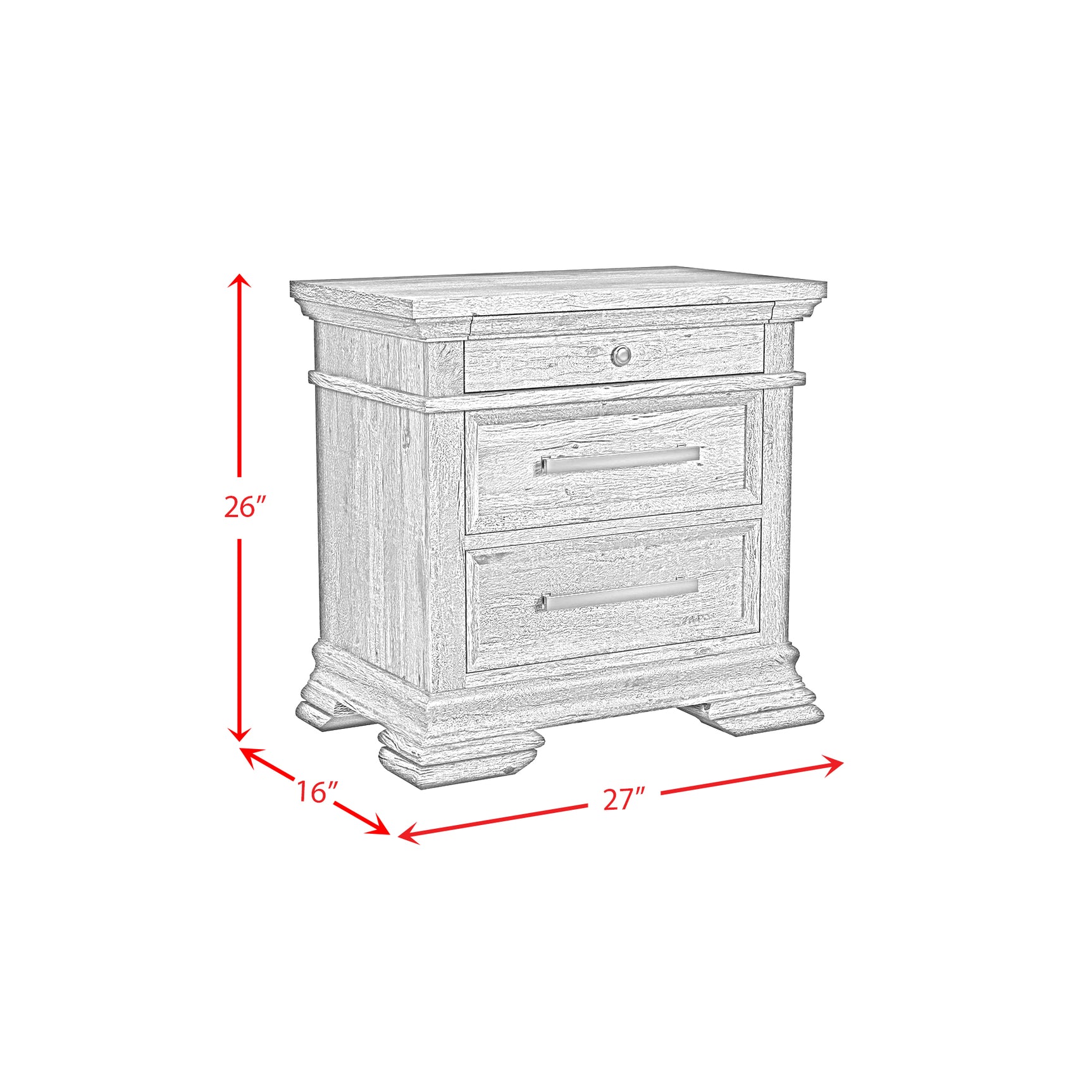 Park Ridge 3-Drawer Nightstand in Charcoal - Tampa Furniture Outlet
