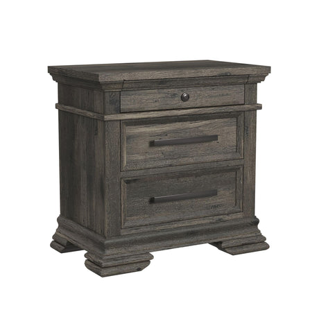 Park Ridge 3-Drawer Nightstand in Charcoal - Tampa Furniture Outlet