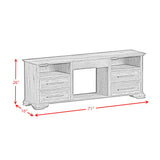 Park Ridge 71'' TV Console without Fireplace Insert in Charcoal - Tampa Furniture Outlet