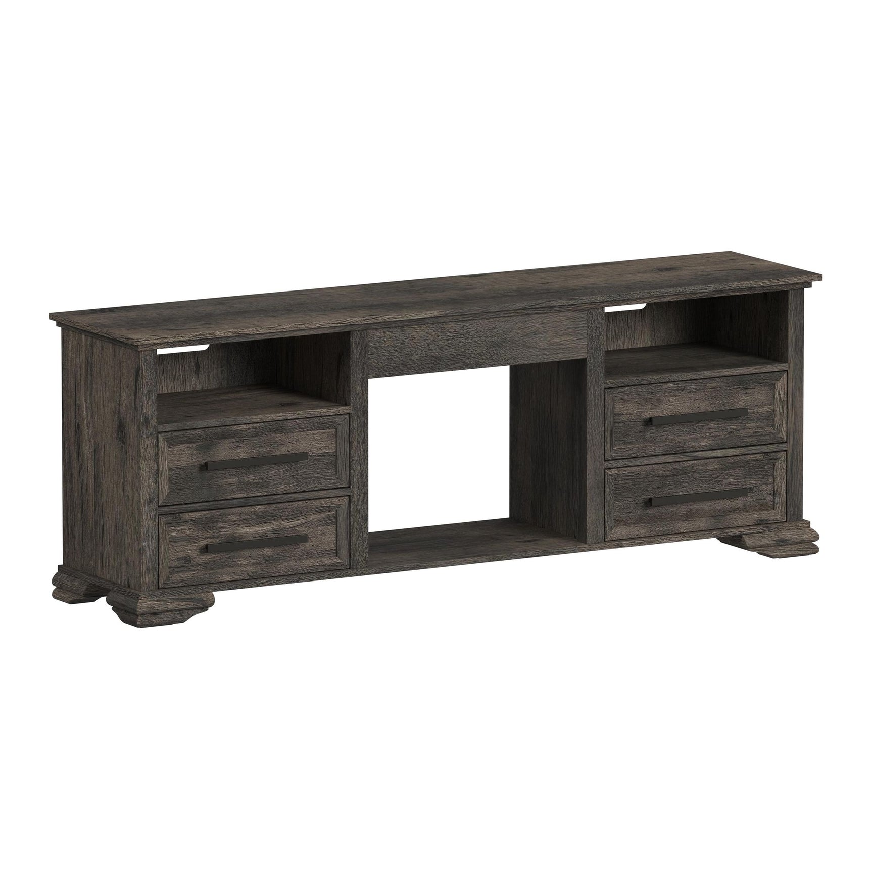 Park Ridge 71'' TV Console without Fireplace Insert in Charcoal - Tampa Furniture Outlet