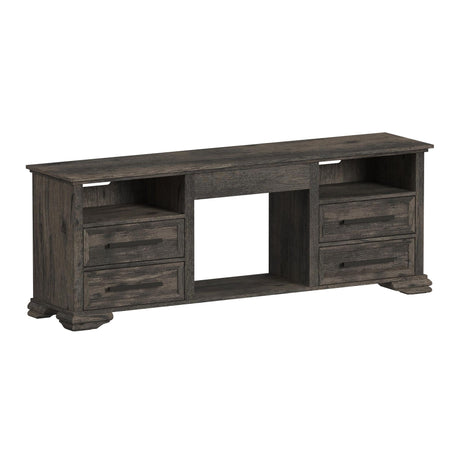 Park Ridge 71'' TV Console without Fireplace Insert in Charcoal - Tampa Furniture Outlet