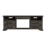 Park Ridge 71'' TV Console without Fireplace Insert in Charcoal - Tampa Furniture Outlet