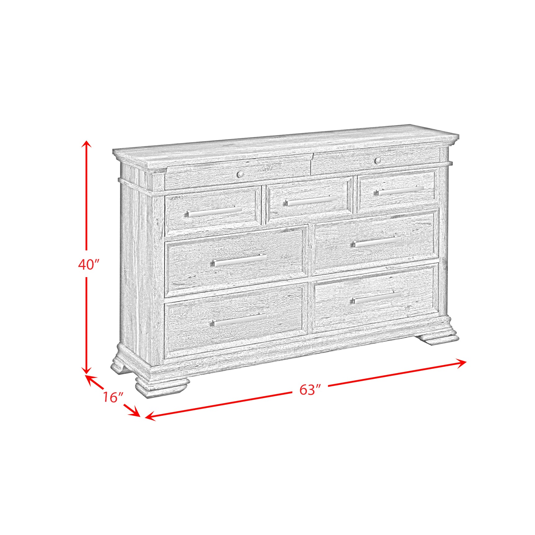 Park Ridge 9-Drawer Dresser in Charcoal - Tampa Furniture Outlet