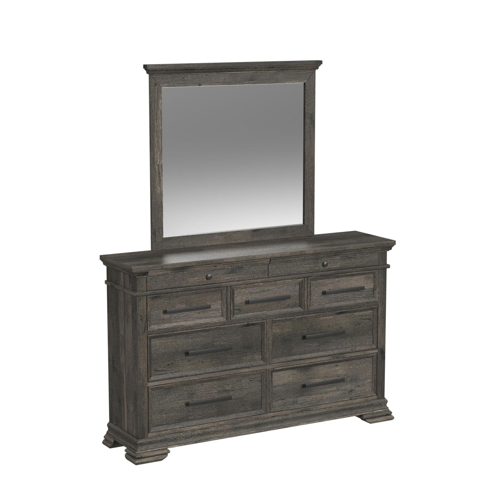 Park Ridge Dresser and Mirror Set in Charcoal - Tampa Furniture Outlet