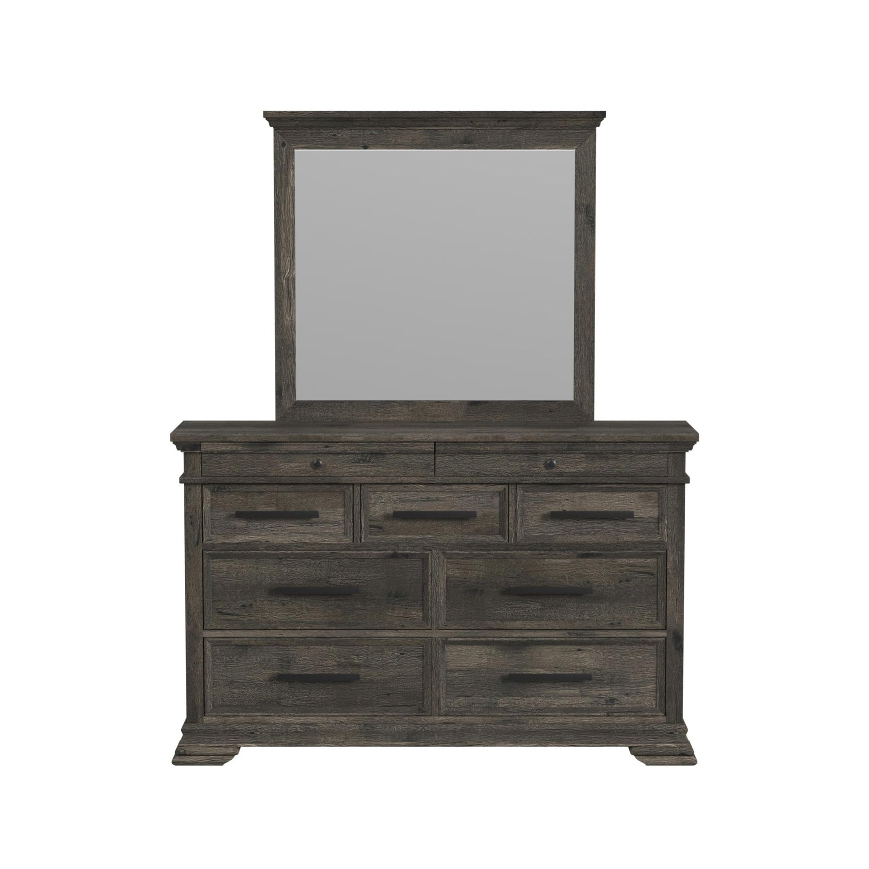 Park Ridge Dresser and Mirror Set in Charcoal - Tampa Furniture Outlet