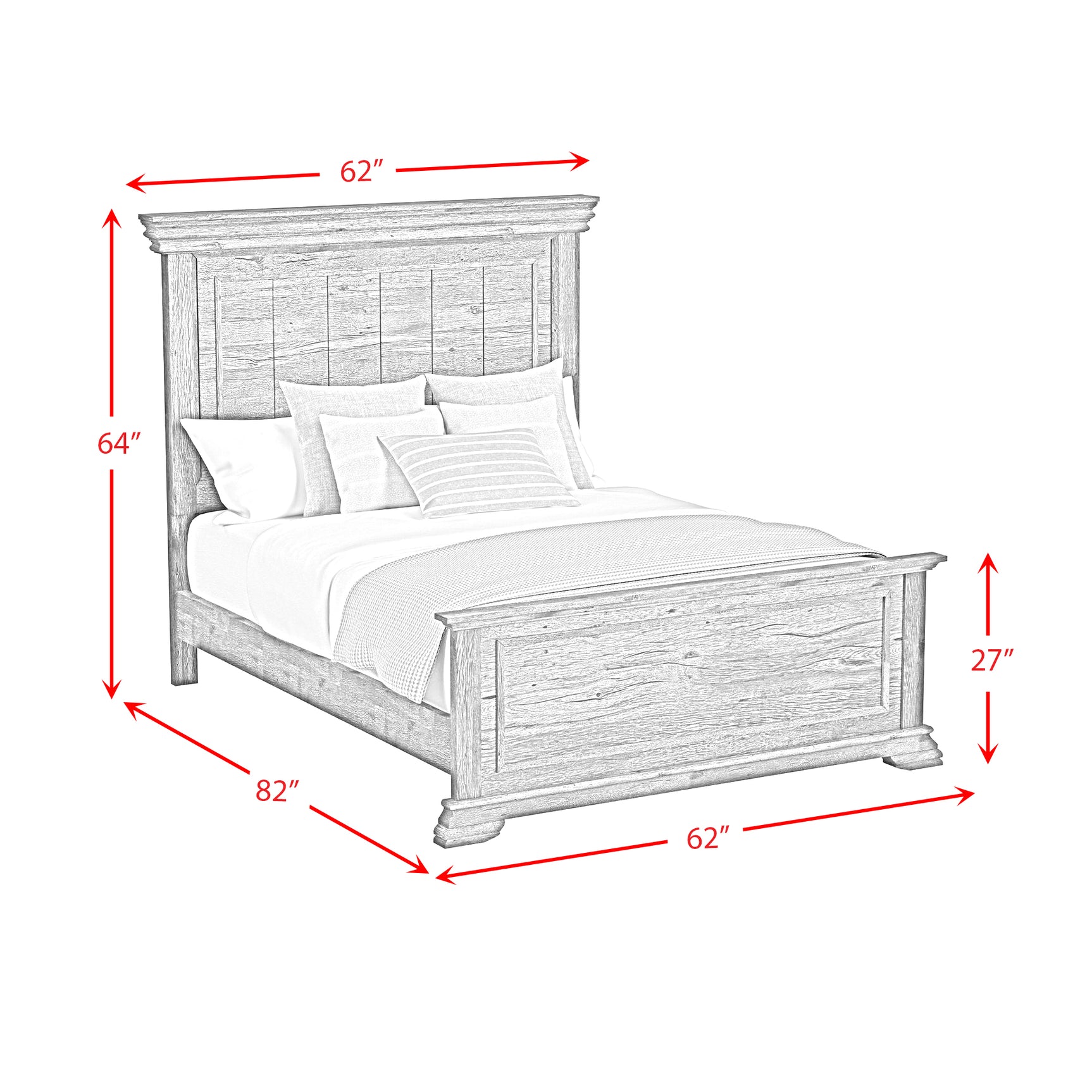 Park Ridge Full Panel Bed in Charcoal - Tampa Furniture Outlet