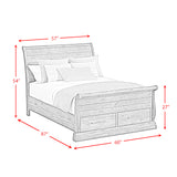 Park Ridge Full Sleigh Storage Bed in Charcoal - Tampa Furniture Outlet