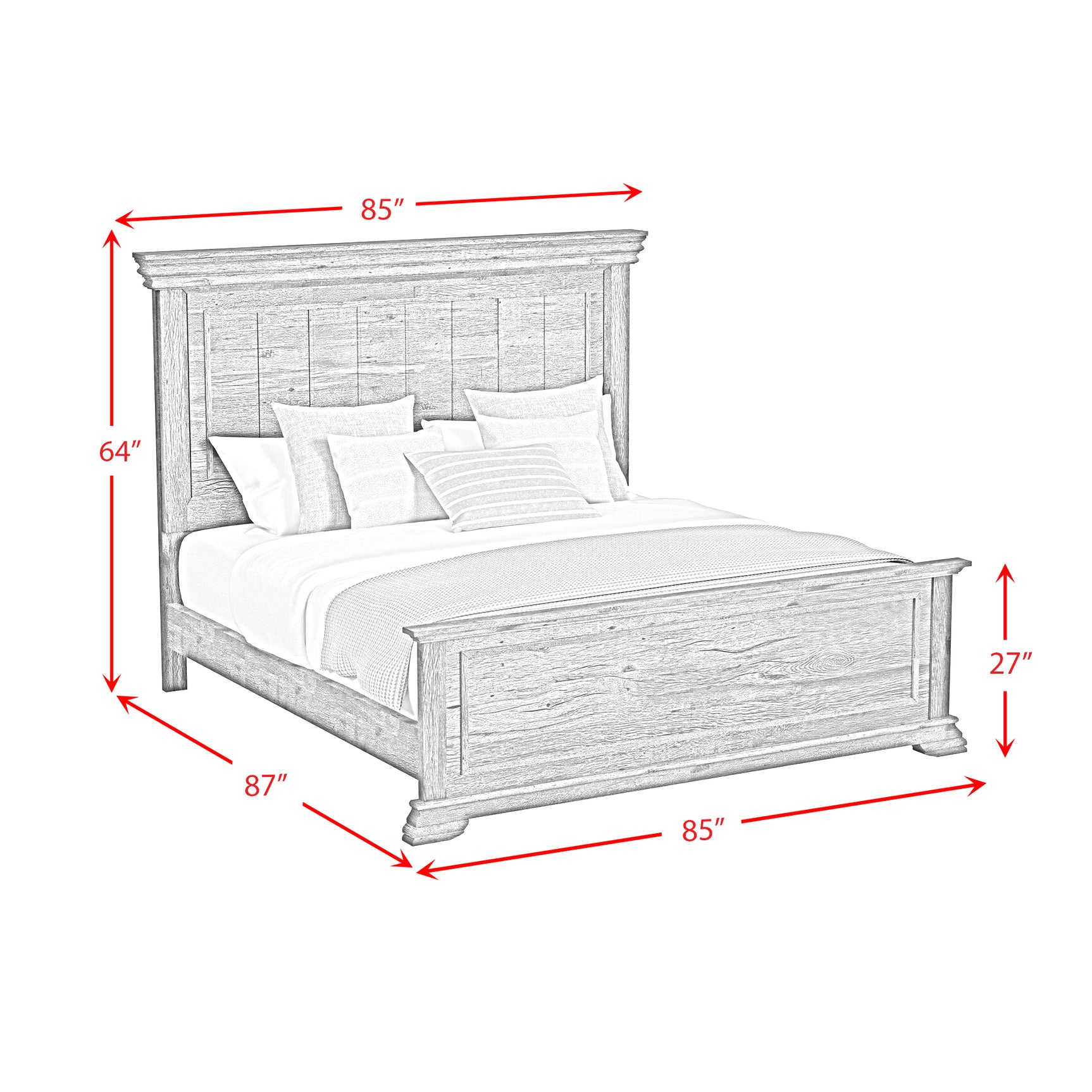 Park Ridge King Panel Bed in Charcoal - Tampa Furniture Outlet