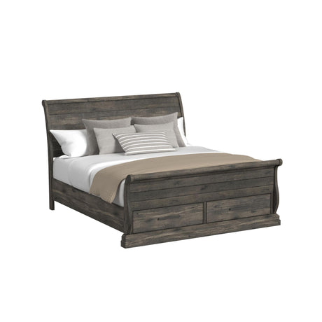 Park Ridge King Sleigh Storage Bed in Charcoal - Tampa Furniture Outlet
