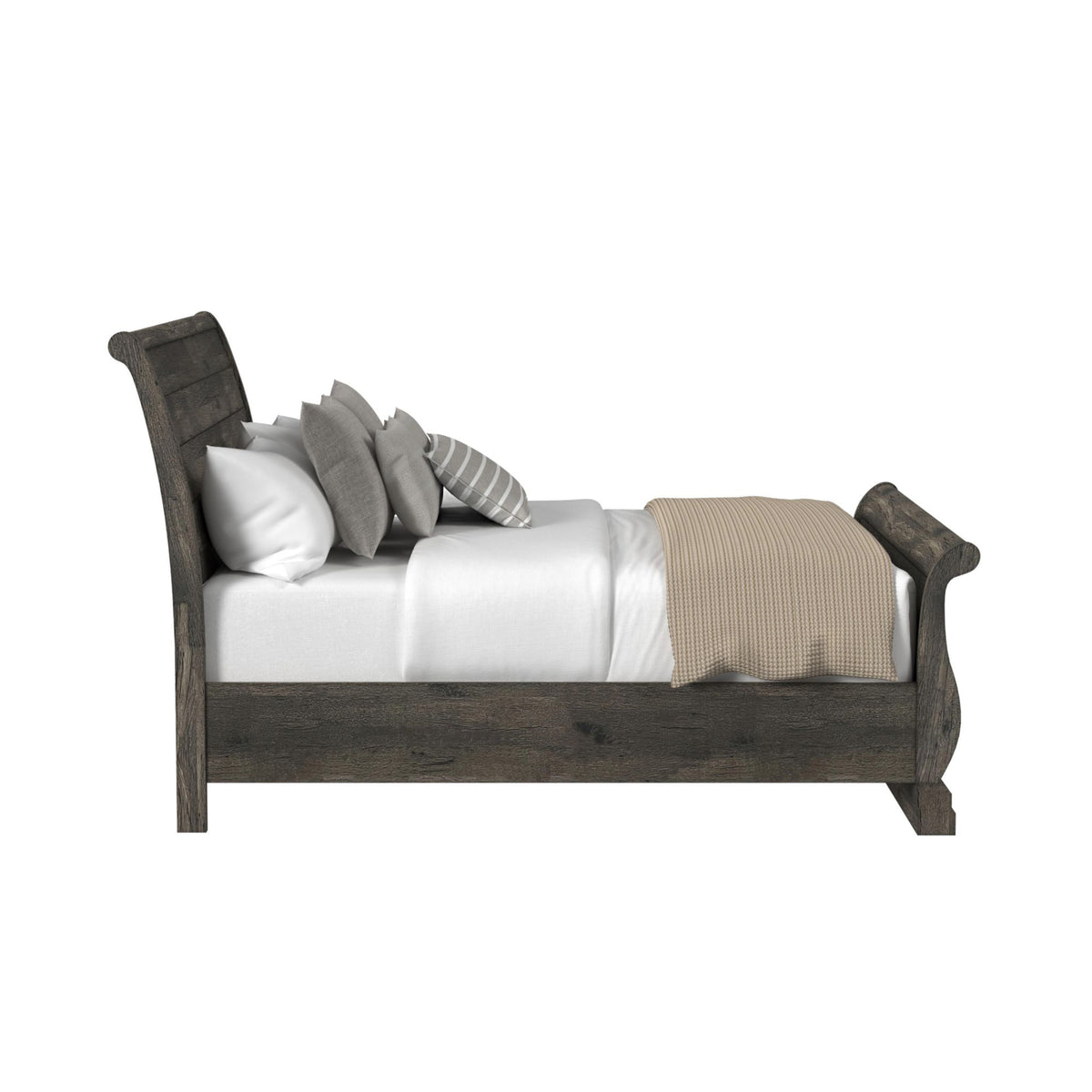 Park Ridge King Sleigh Storage Bed in Charcoal