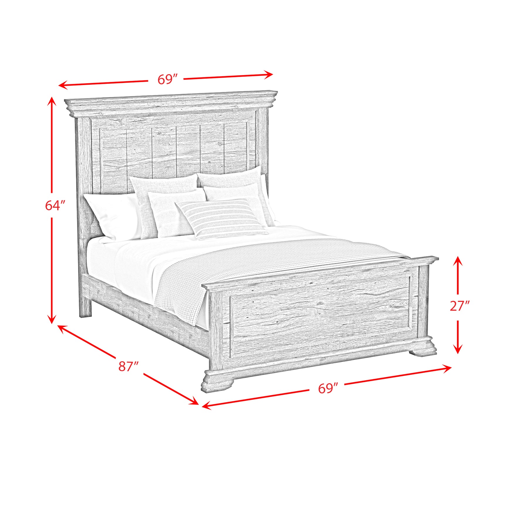 Park Ridge Queen Panel Bed in Charcoal - Tampa Furniture Outlet