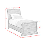 Park Ridge Twin Sleigh Storage Bed in Charcoal - Tampa Furniture Outlet