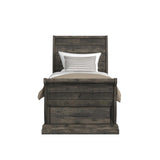 Park Ridge Twin Sleigh Storage Bed in Charcoal - Tampa Furniture Outlet