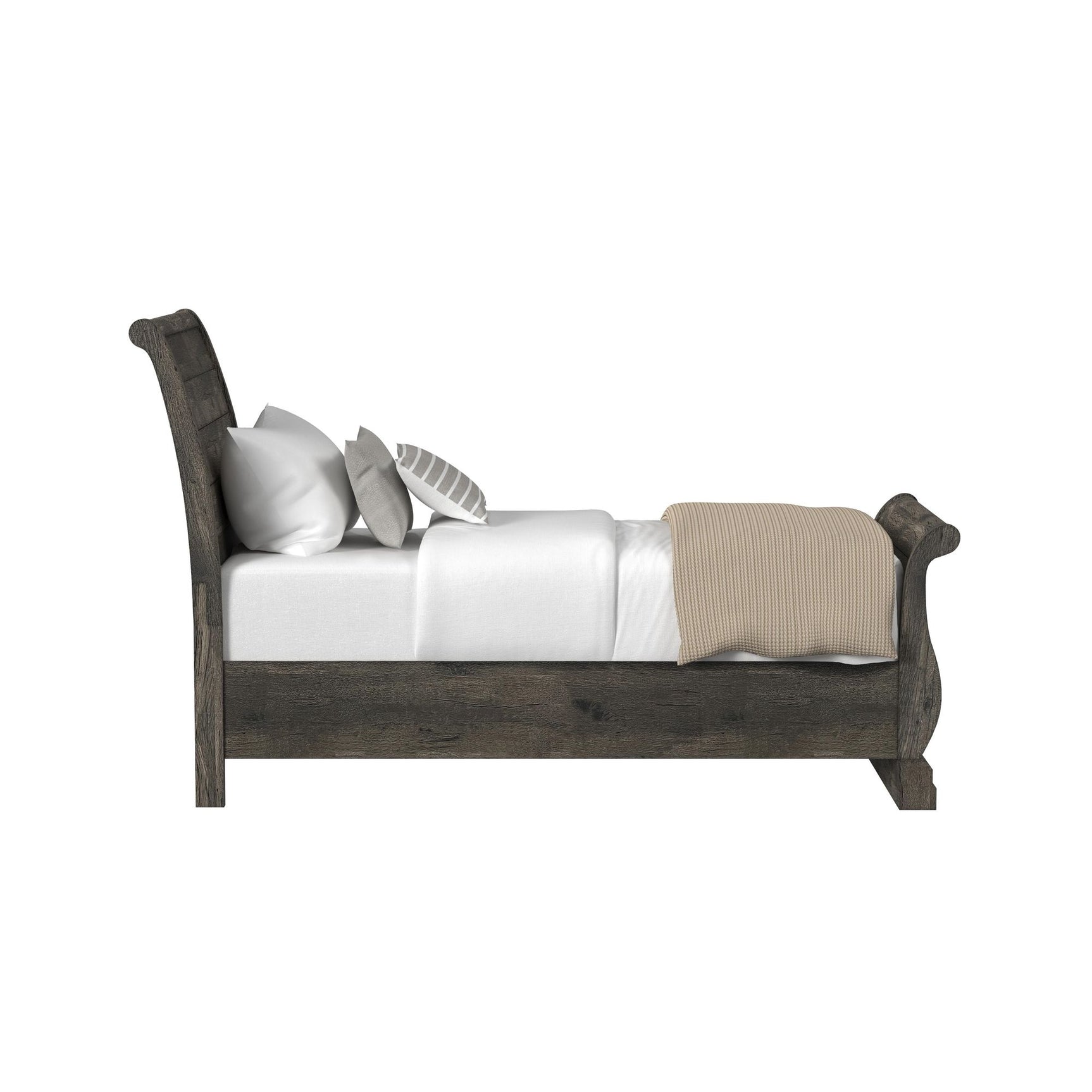 Park Ridge Twin Sleigh Storage Bed in Charcoal - Tampa Furniture Outlet