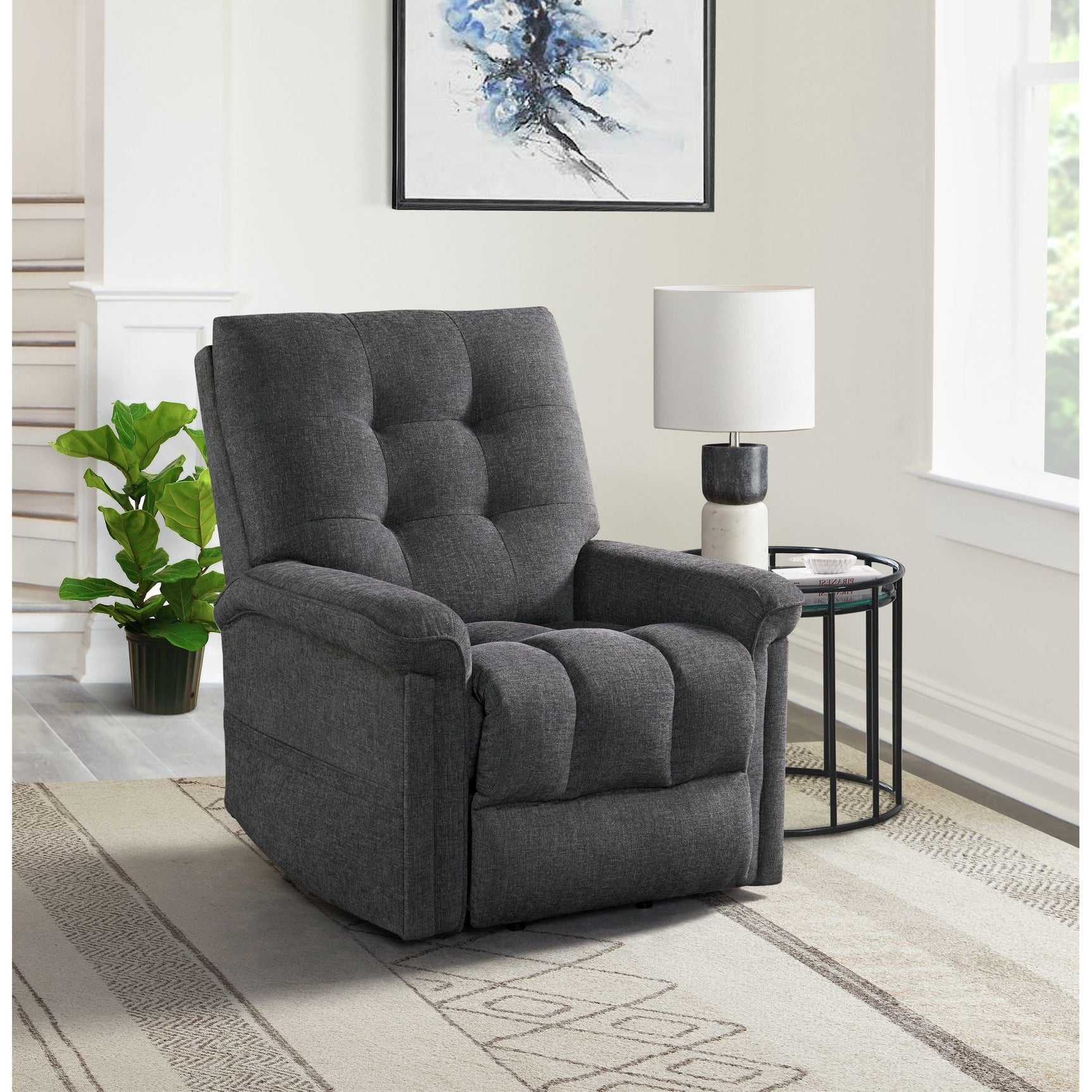 Pecos Power Motion Lift Chair in 15337-2 Ribbit Charcoal – SKU U-4610-8490-108 | Elements
