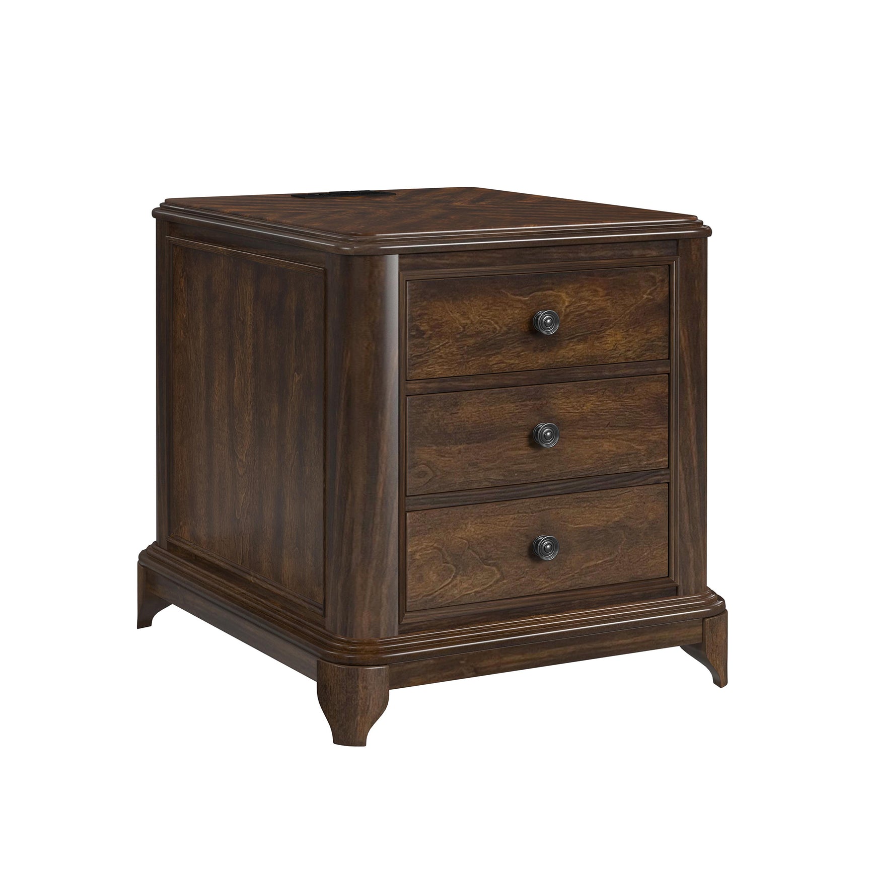 Phillipe 2-Drawer Cabinet with USB in Cherry - Tampa Furniture Outlet