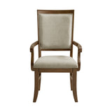 Phillipe Dining Arm Chair with Grey Fabric in Cherry (2 Per Carton) - Tampa Furniture Outlet