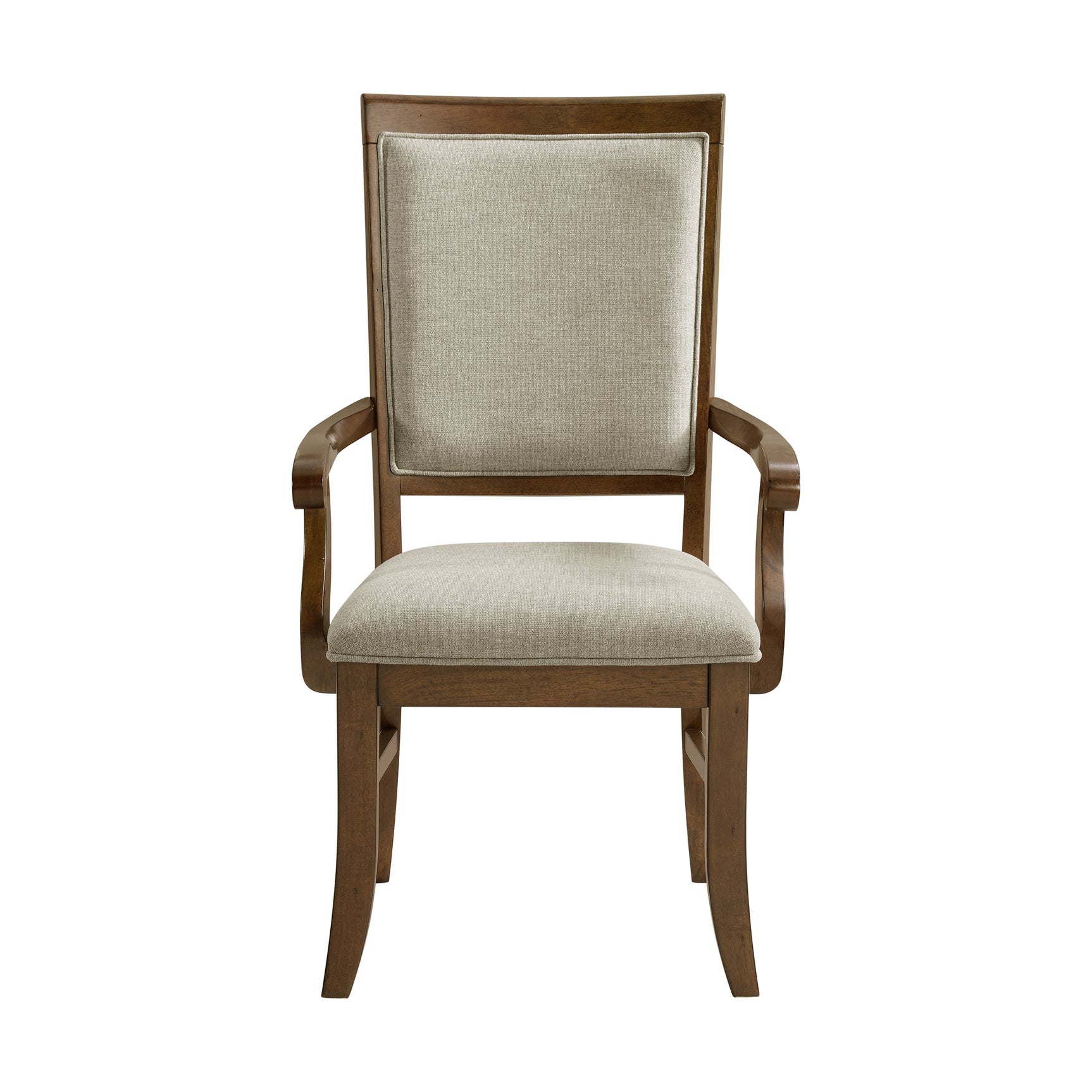 Phillipe Dining Arm Chair with Grey Fabric in Cherry (2 Per Carton) - Tampa Furniture Outlet