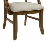 Phillipe Dining Arm Chair with Grey Fabric in Cherry (2 Per Carton) - Tampa Furniture Outlet