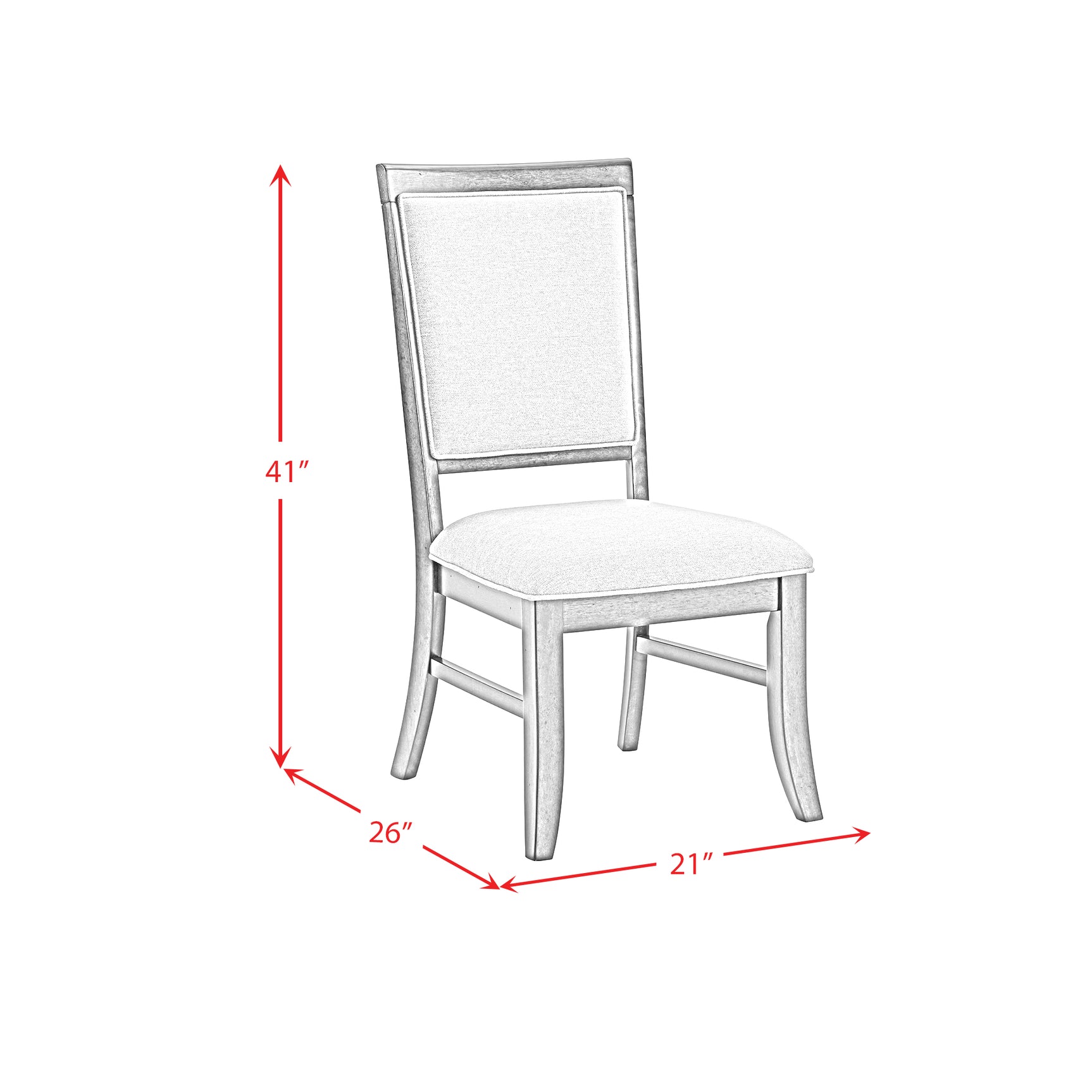 Phillipe Dining Side Chair with Grey Fabric in Cherry (2 Per Carton) - Tampa Furniture Outlet