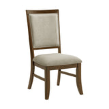 Phillipe Dining Side Chair with Grey Fabric in Cherry (2 Per Carton) - Tampa Furniture Outlet