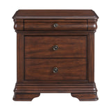 Phillipe 3-Drawer Nightstand With USB in Cherry - Tampa Furniture Outlet