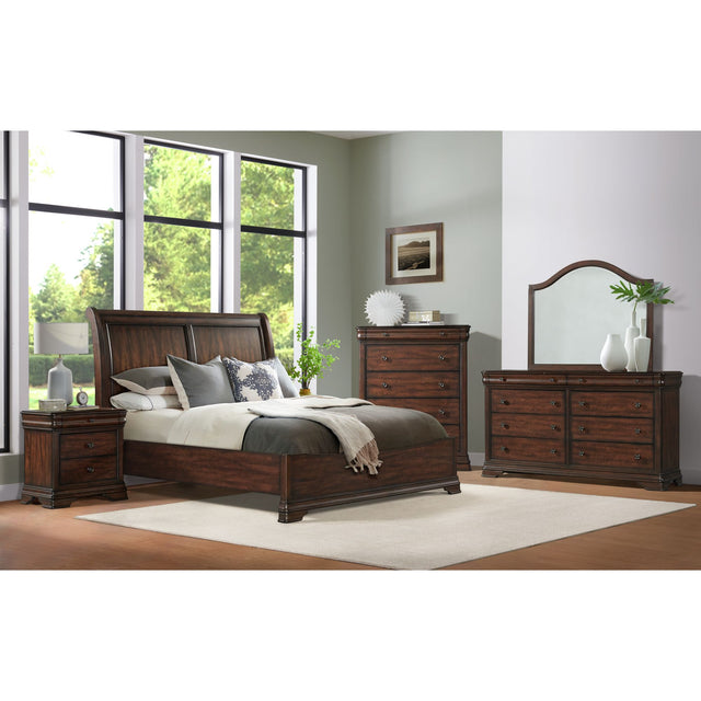 Phillipe 3-Drawer Nightstand With USB in Cherry – SKU B-5210-5-NS | Elements