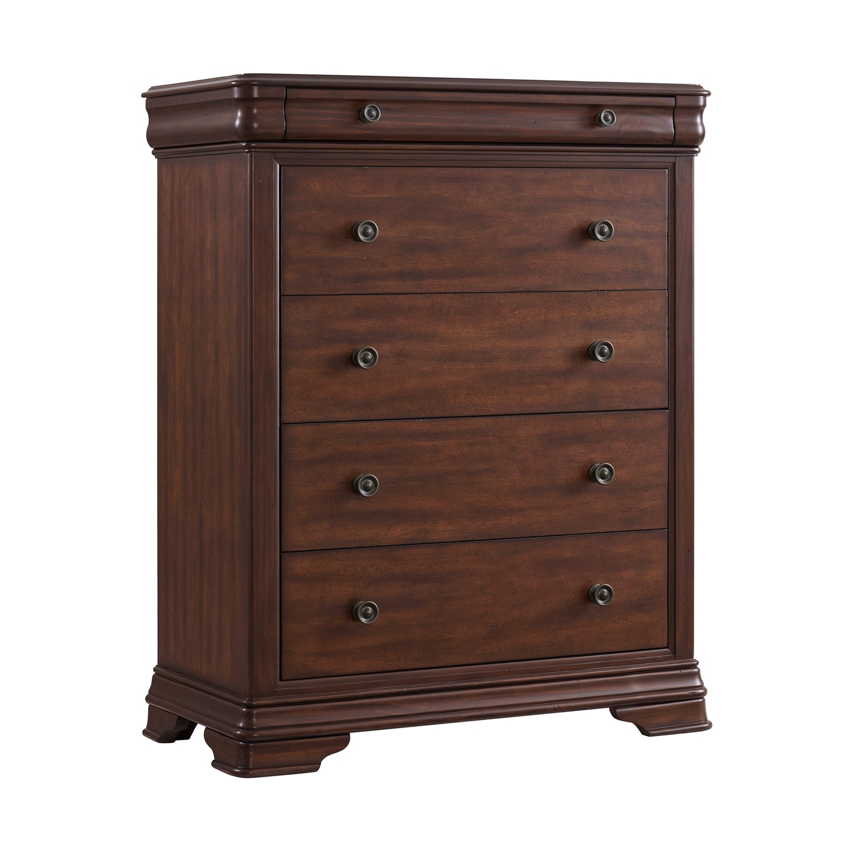 Phillipe 5-Drawer Chest in Cherry - Tampa Furniture Outlet