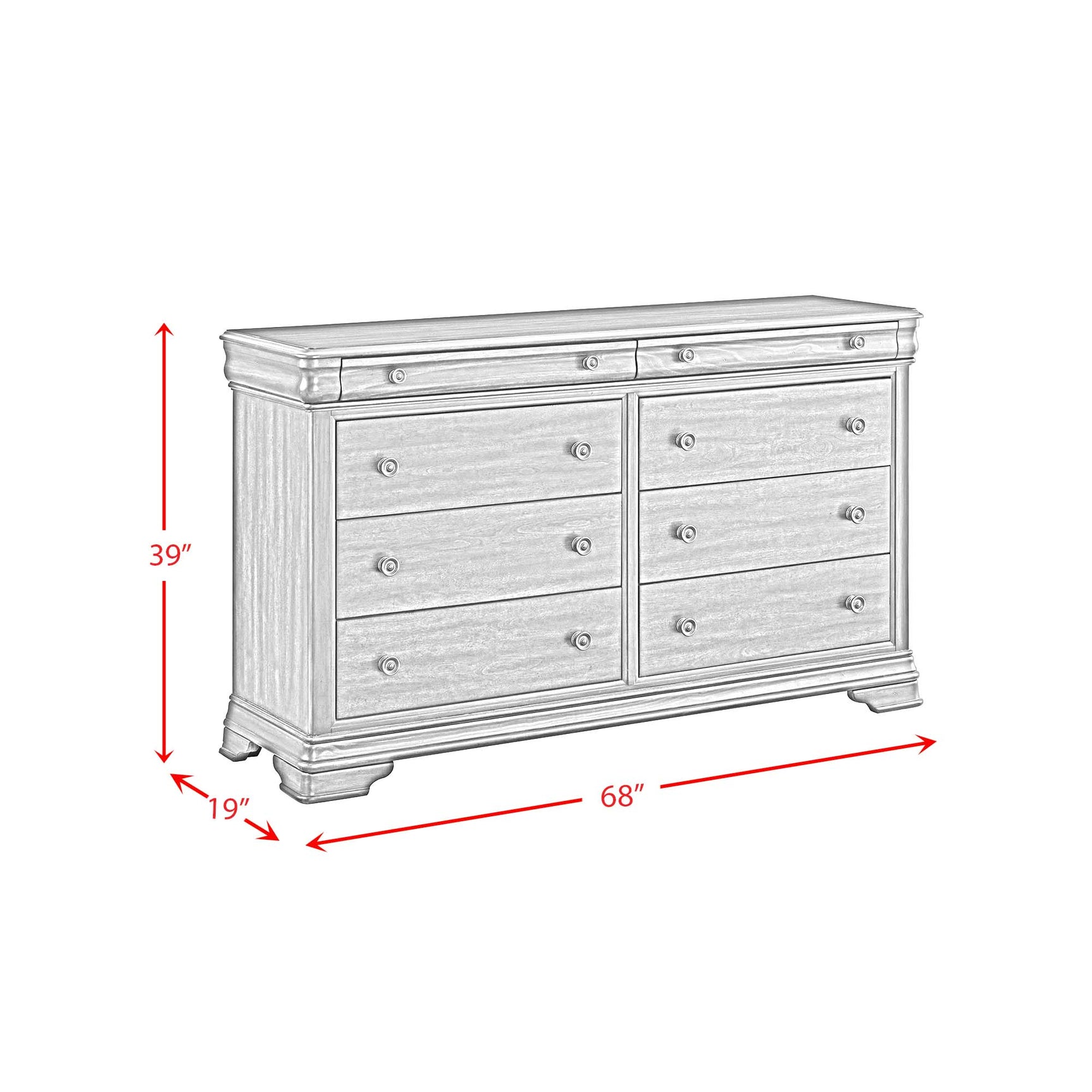 Phillipe 8-Drawer Dresser in Cherry - Tampa Furniture Outlet
