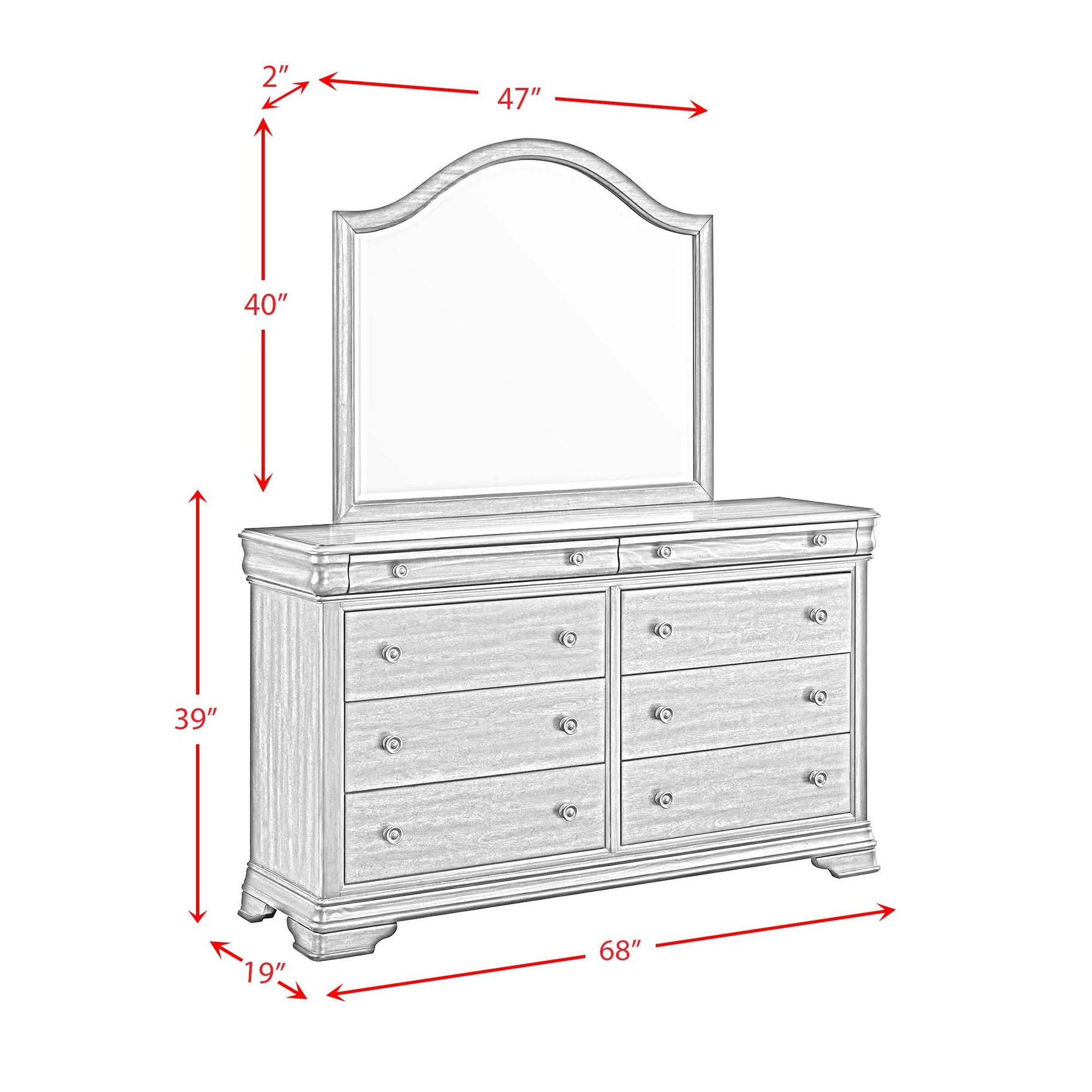 Phillipe Dresser & Mirror Set in Cherry - Tampa Furniture Outlet