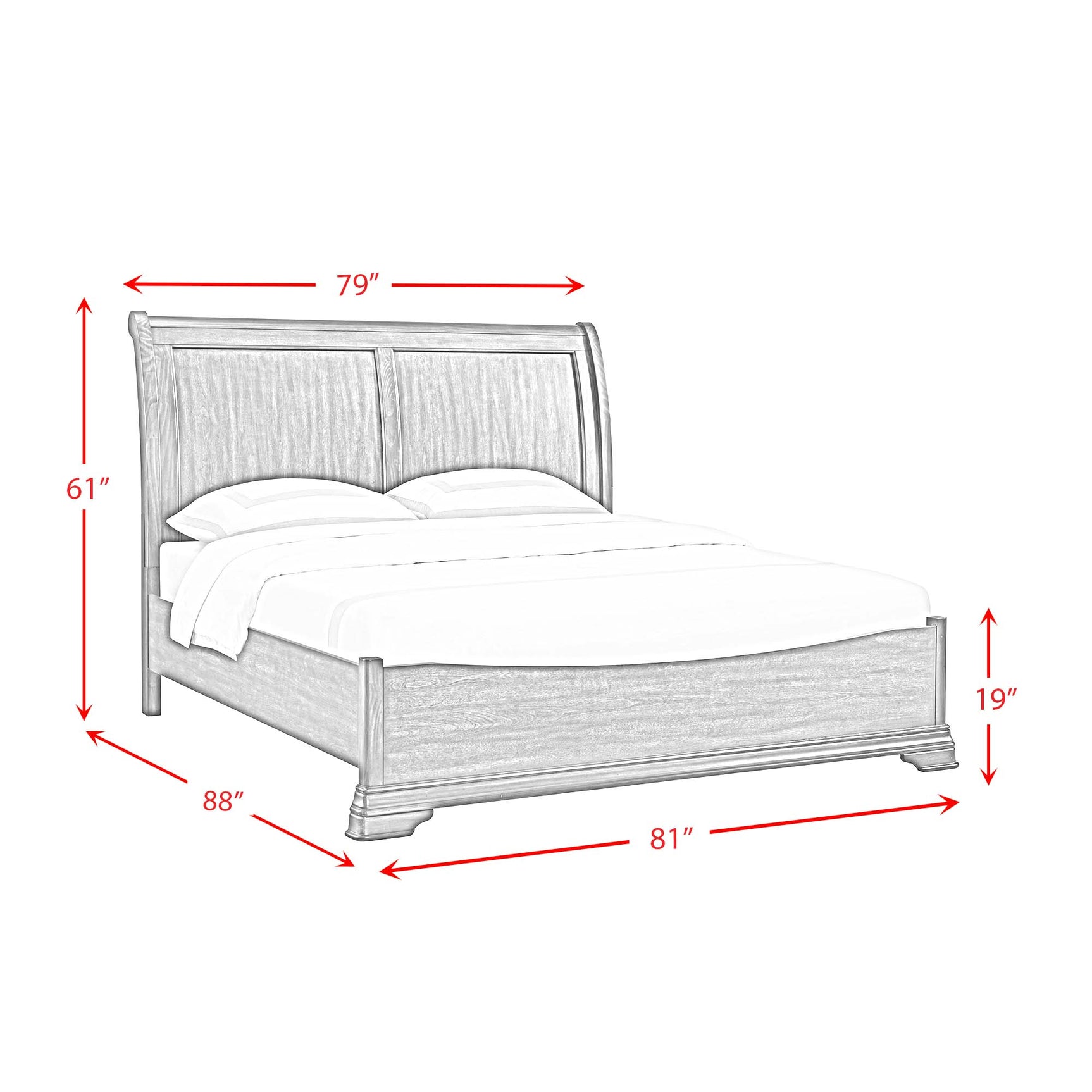 Phillipe King Bed in Cherry - Tampa Furniture Outlet
