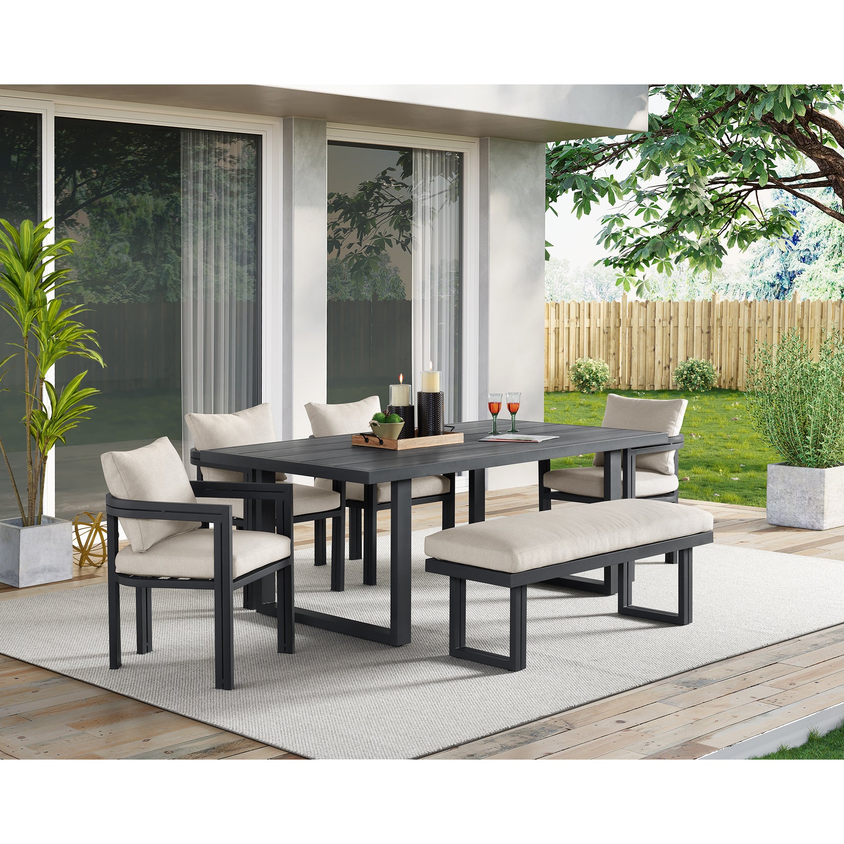 Playa Dining Table - Dark Grey - Tampa Furniture Outlet