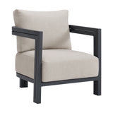 Playa Chair - Dark Grey and Olefin Beige (2 Per Carton) - Tampa Furniture Outlet