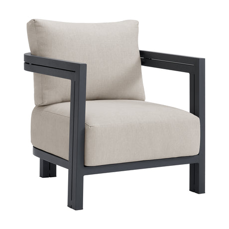 Playa Chair - Dark Grey and Olefin Beige (2 Per Carton) - Tampa Furniture Outlet
