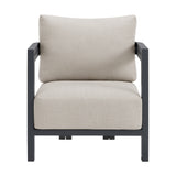 Playa Chair - Dark Grey and Olefin Beige (2 Per Carton) - Tampa Furniture Outlet