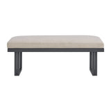 Playa Dining Bench - Dark Grey and Olefin Beige - Tampa Furniture Outlet