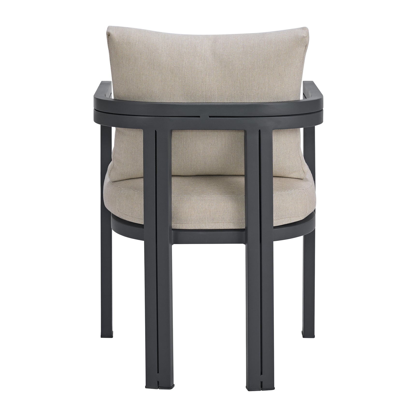 Playa Dining Chair - Dark Grey and Olefin Beige (2 Per Carton) - Tampa Furniture Outlet