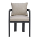 Playa Dining Chair - Dark Grey and Olefin Beige (2 Per Carton) - Tampa Furniture Outlet