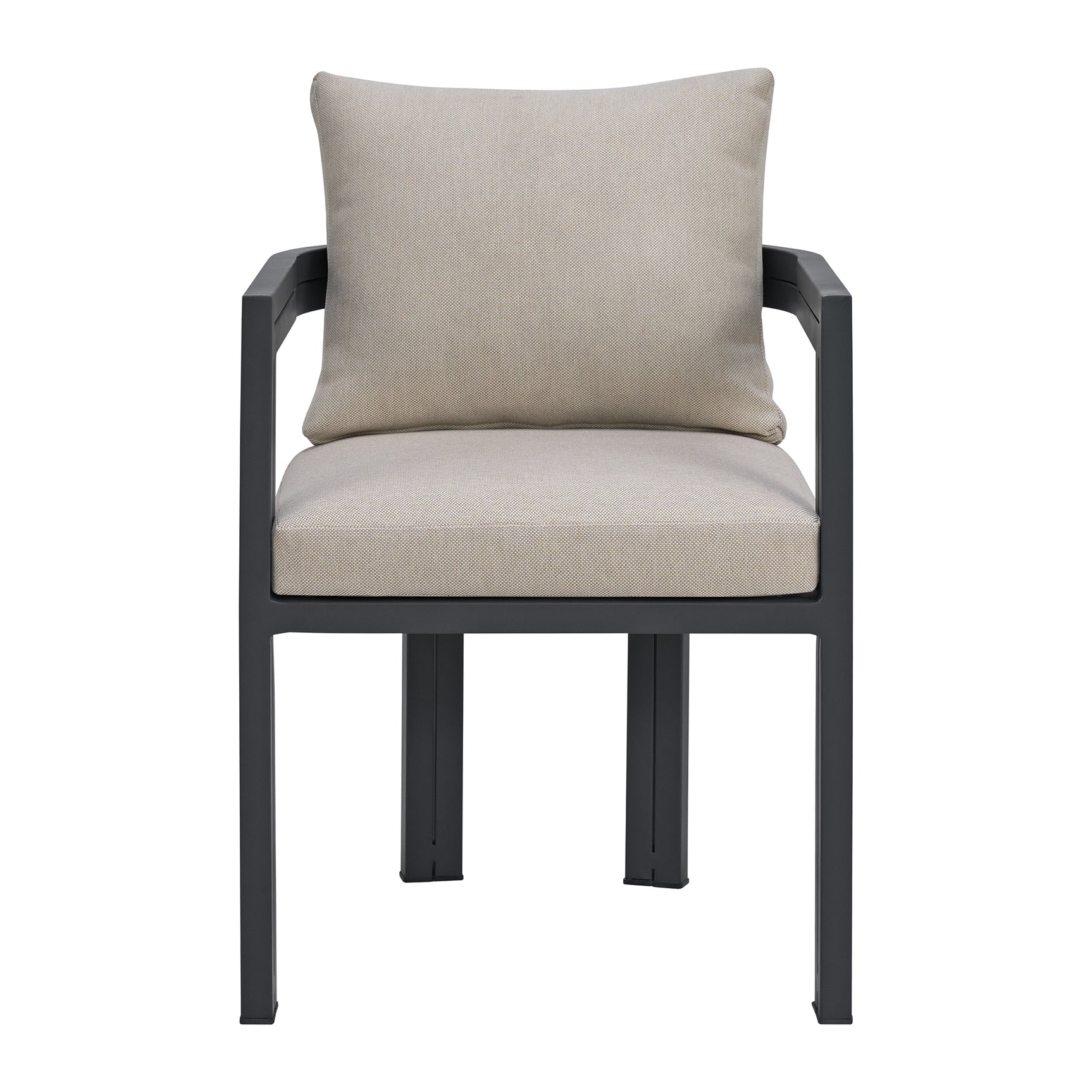 Playa Dining Chair - Dark Grey and Olefin Beige (2 Per Carton) - Tampa Furniture Outlet