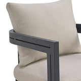 Playa Dining Chair - Dark Grey and Olefin Beige (2 Per Carton) - Tampa Furniture Outlet