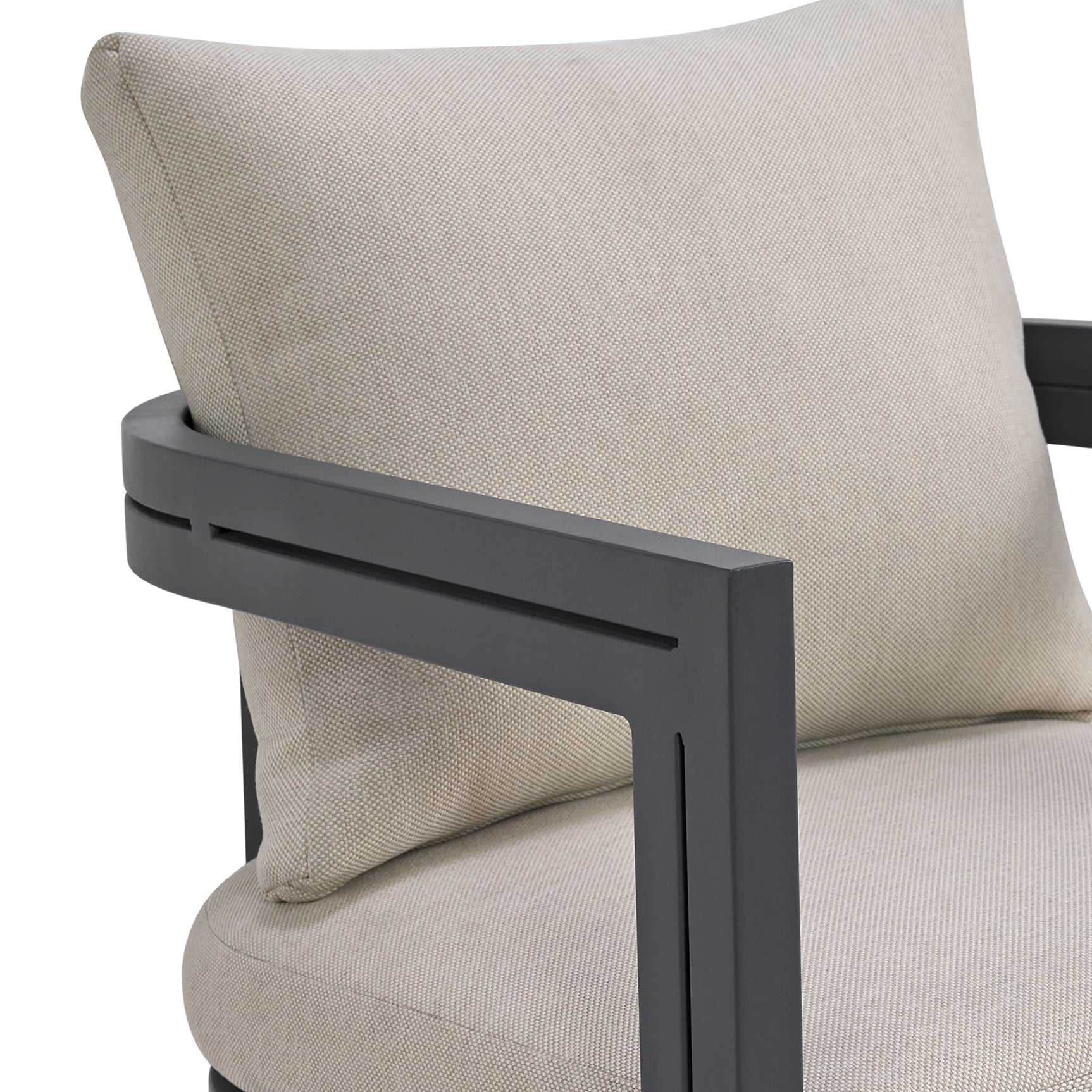 Playa Dining Chair - Dark Grey and Olefin Beige (2 Per Carton) - Tampa Furniture Outlet