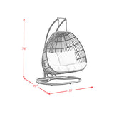 Playa Double Swing Egg Chair Complete - Dark Grey and Olefin Beige - Tampa Furniture Outlet