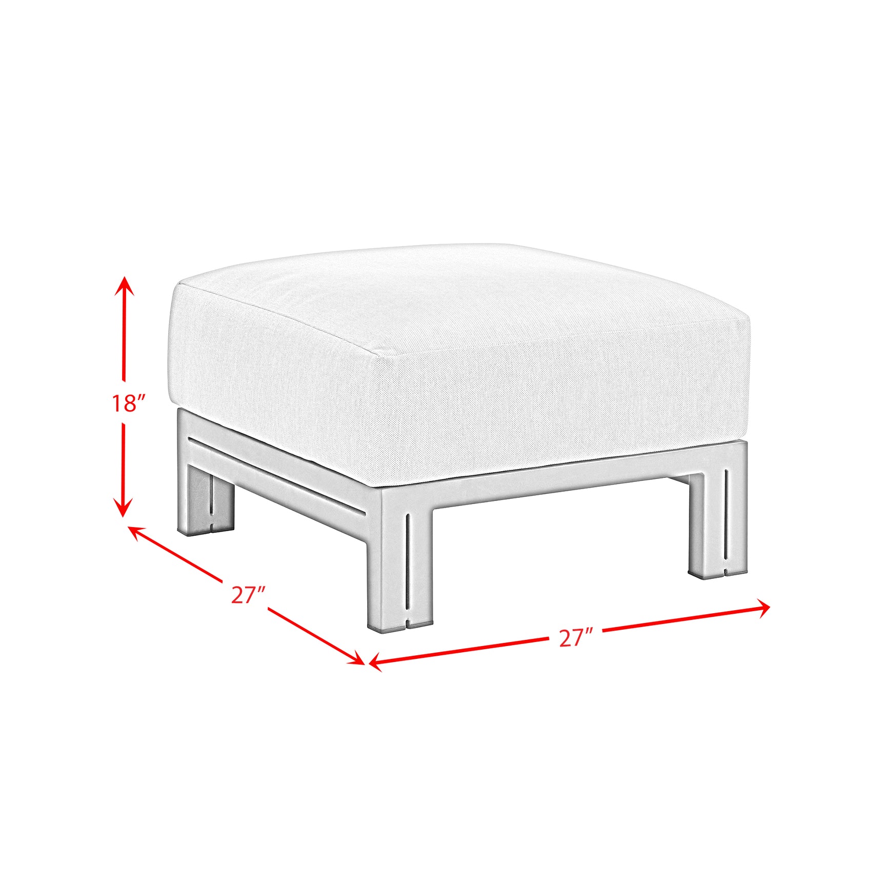 Playa Ottoman - Dark Grey and Olefin Beige - Tampa Furniture Outlet