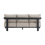 Playa Sofa - Dark Grey and Olefin Beige with 2 Pillows - Tampa Furniture Outlet