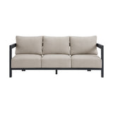 Playa Sofa - Dark Grey and Olefin Beige with 2 Pillows - Tampa Furniture Outlet