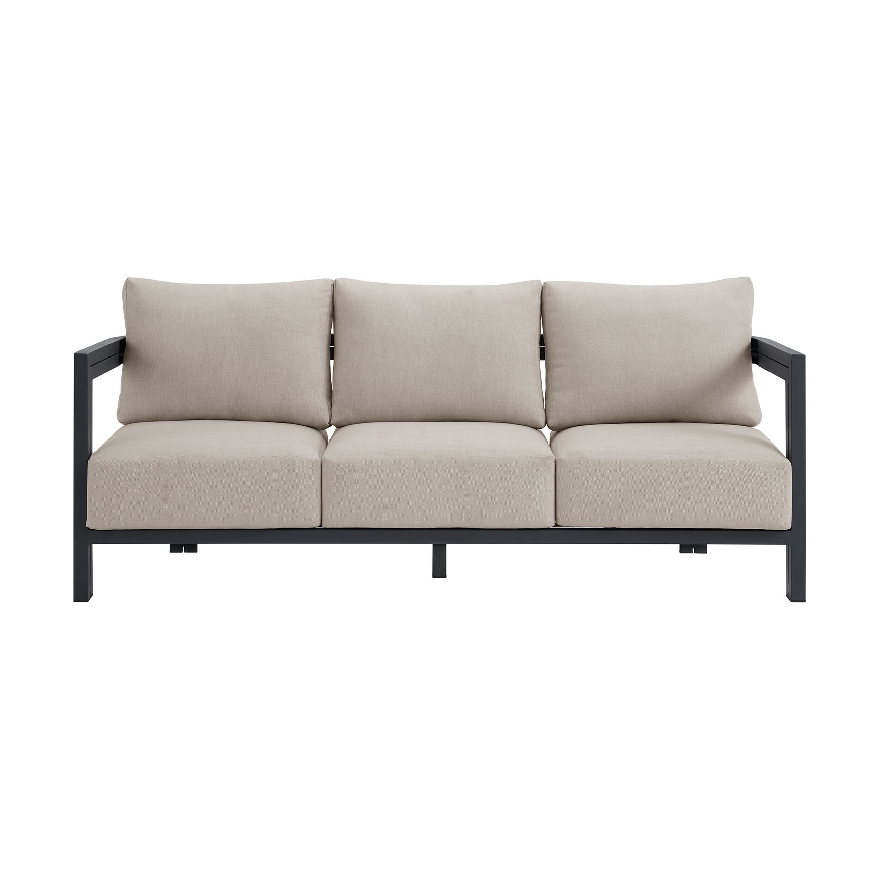 Playa Sofa - Dark Grey and Olefin Beige with 2 Pillows - Tampa Furniture Outlet