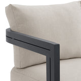Playa Sofa - Dark Grey and Olefin Beige with 2 Pillows - Tampa Furniture Outlet