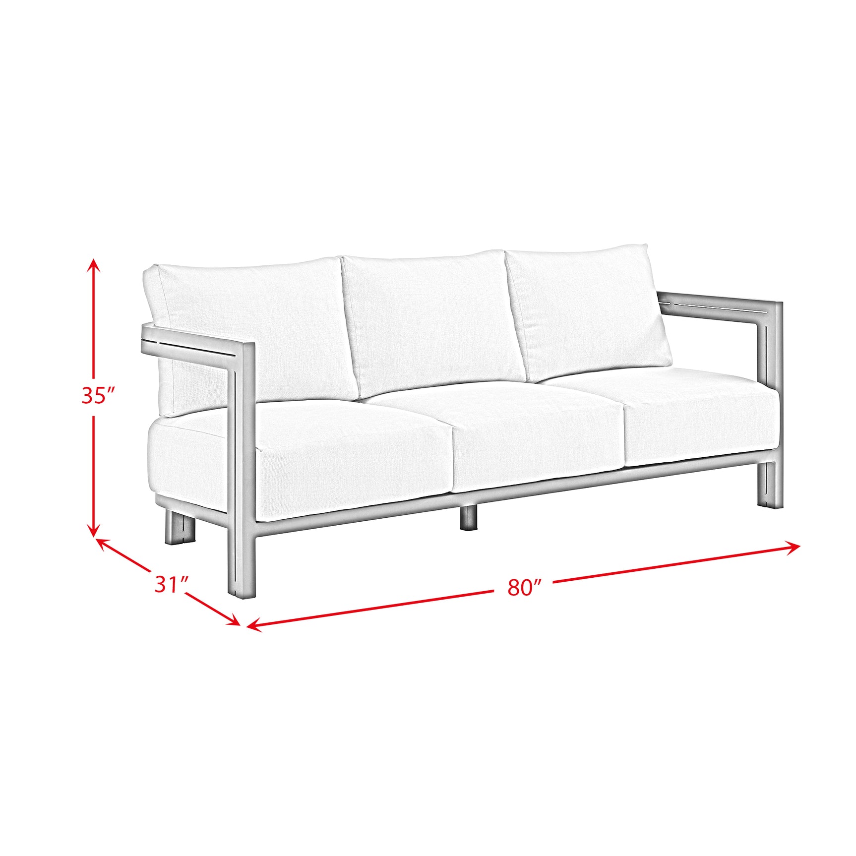Playa Sofa - Dark Grey and Olefin Beige with 2 Pillows - Tampa Furniture Outlet